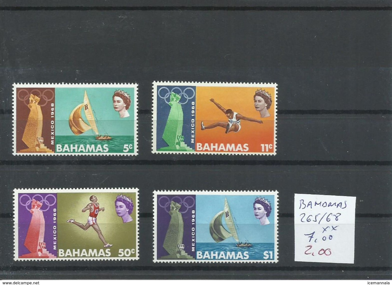 BAHAMAS  YVERT  265/68   MNH  ** - Verano 1968: México