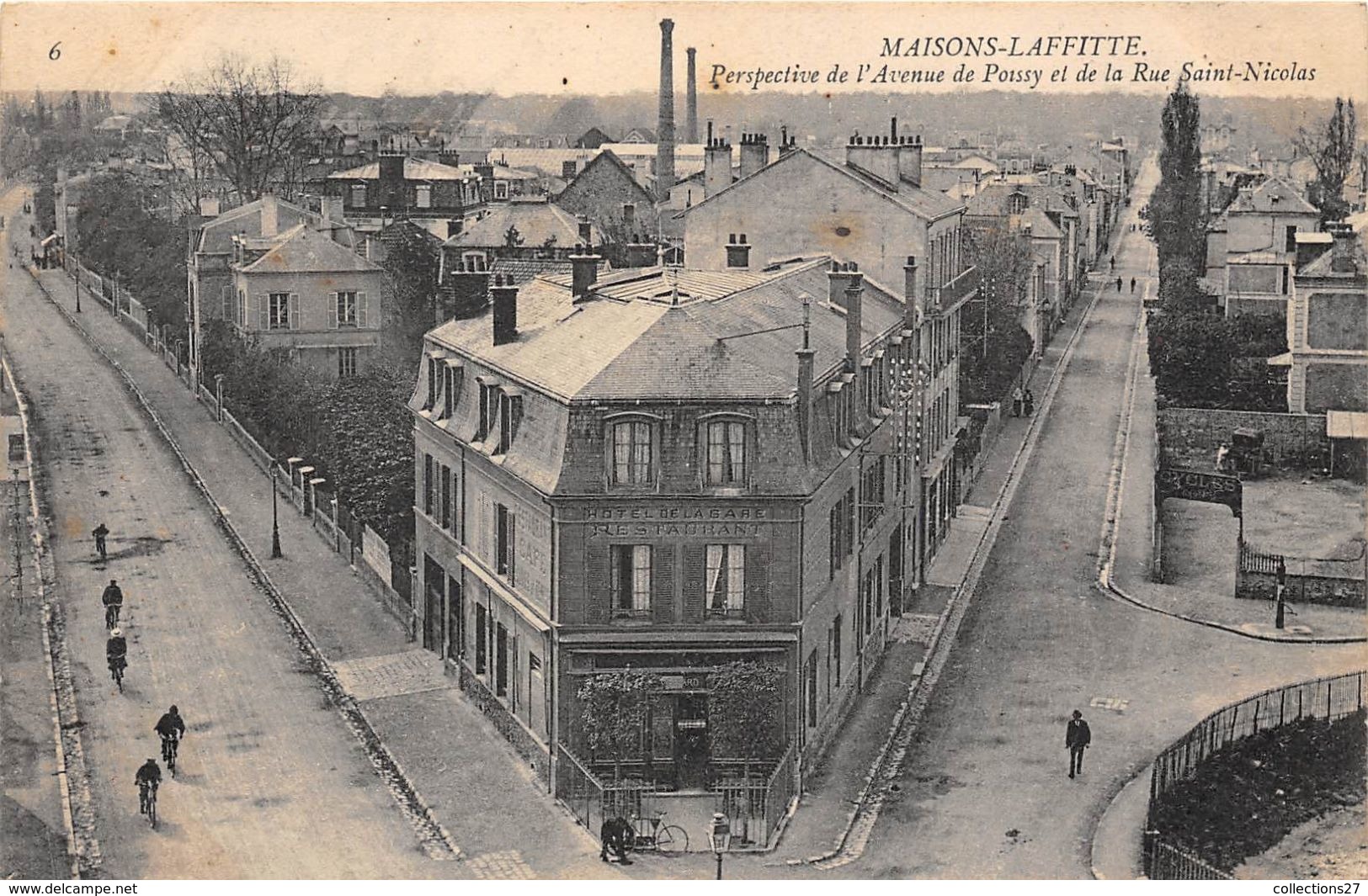 78-MAISONS-LAFFITTE- PERSPECTIVE DE L'AVENUE DE POISSY ET DE LA RUE SAINT-NICOLAS - Maisons-Laffitte