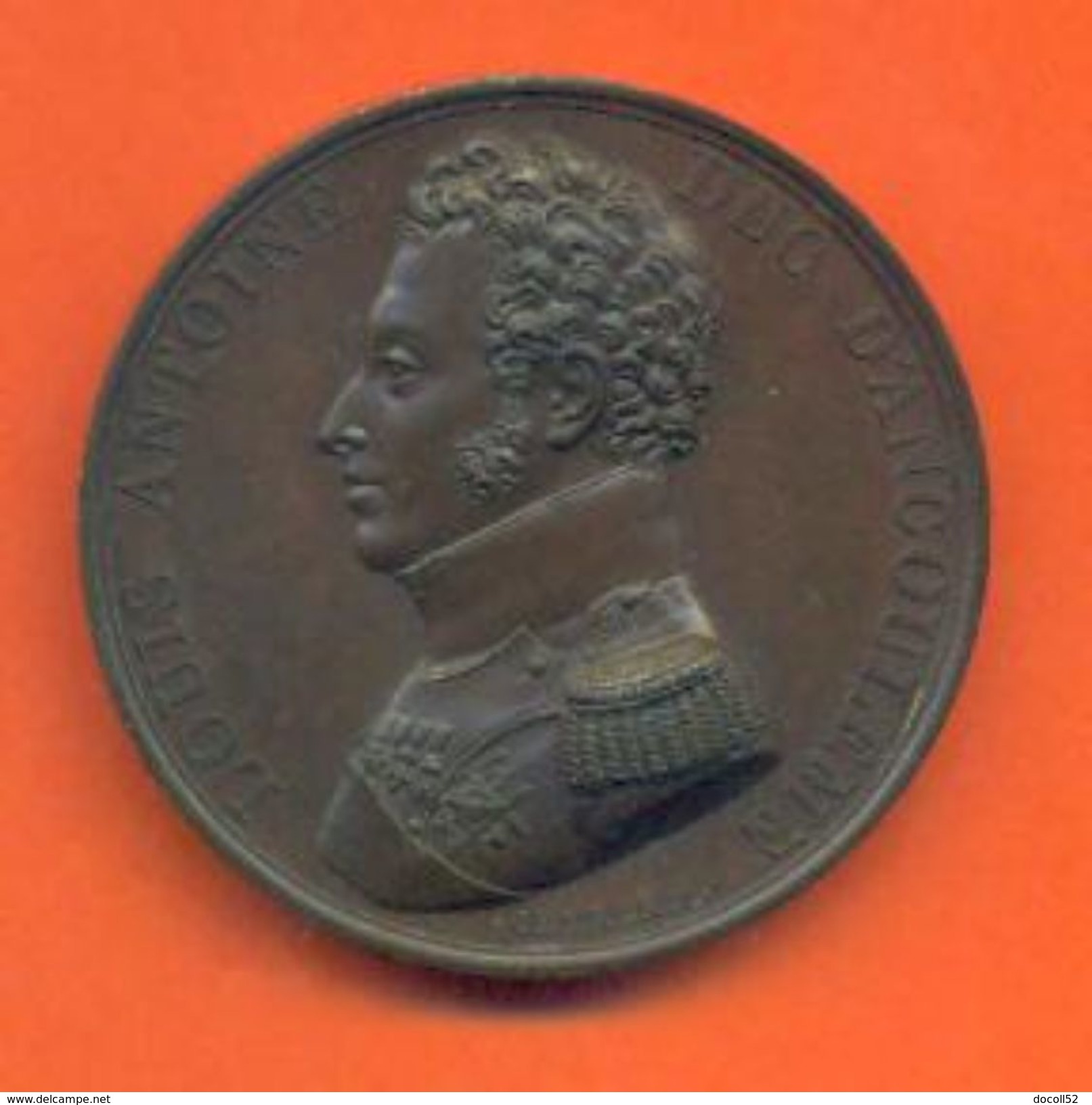 Médaille Bronze Louis Antoine Duc D'angoulème " Discours Au Dos Pont Saint Esprit 10 Avril 1815 "  2 Scans - Royaux / De Noblesse