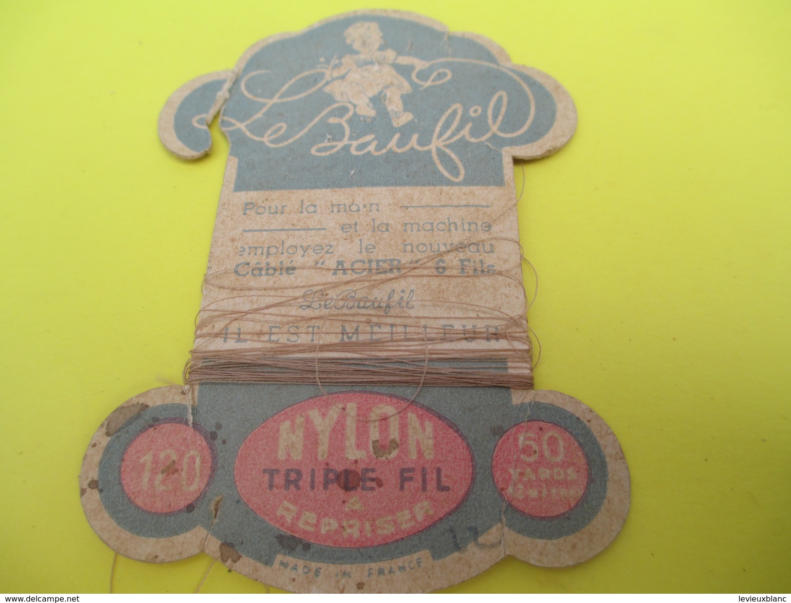 Mercerie/Carton Présentoir/Le Baufil/Nylon/Triplefil/à Repriser/St Patrick/Spécial Pour Bas Nylon /Vers1940-1960   MER54 - Sonstige & Ohne Zuordnung