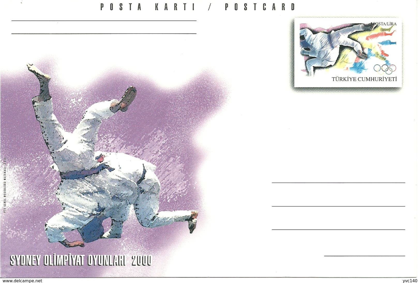 Turkey; 2000 Postal Stationery "Sydney Olympic Games (Judo)" - Enteros Postales