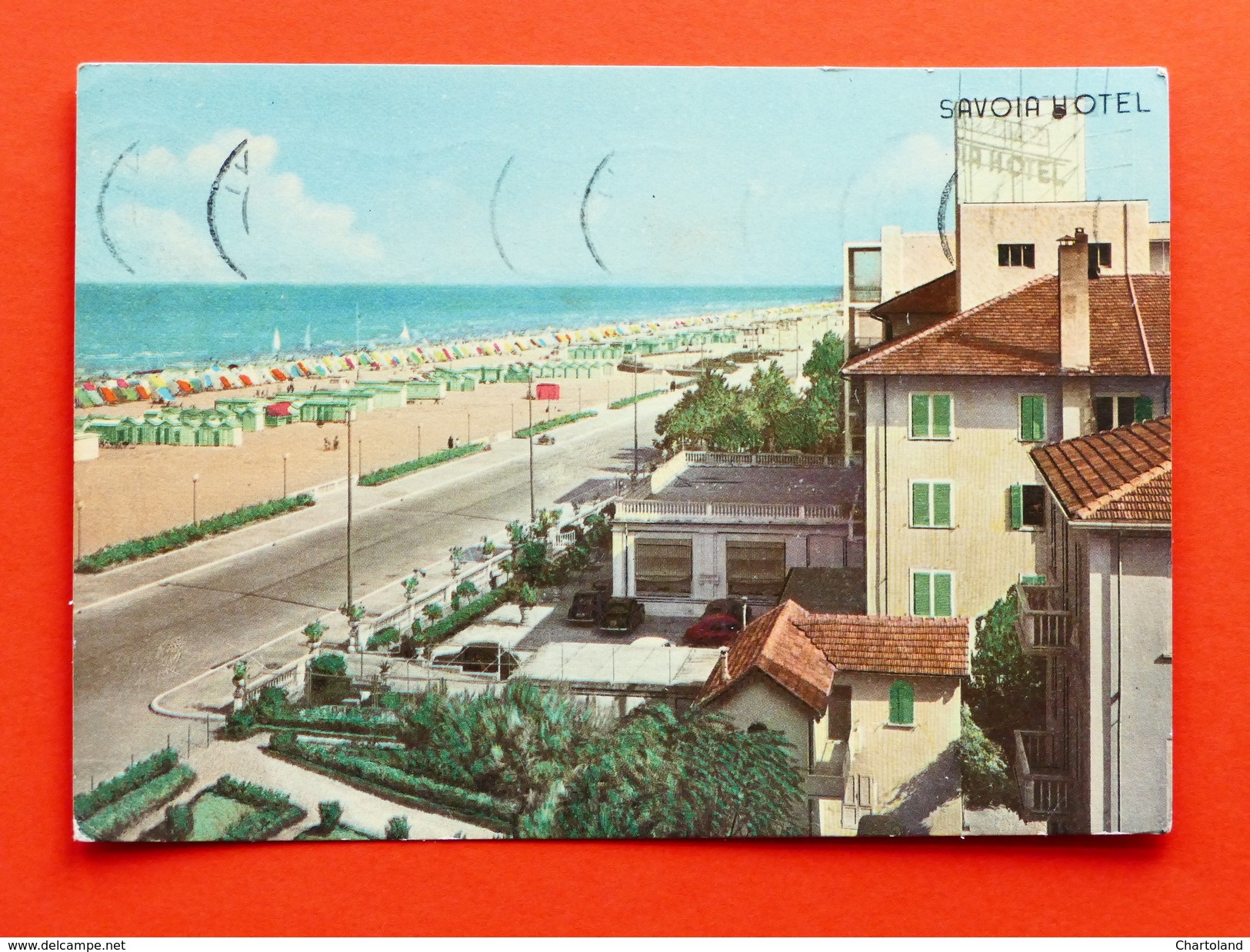 Cartolina Rimini - Spiaggia - 1953 - Rimini