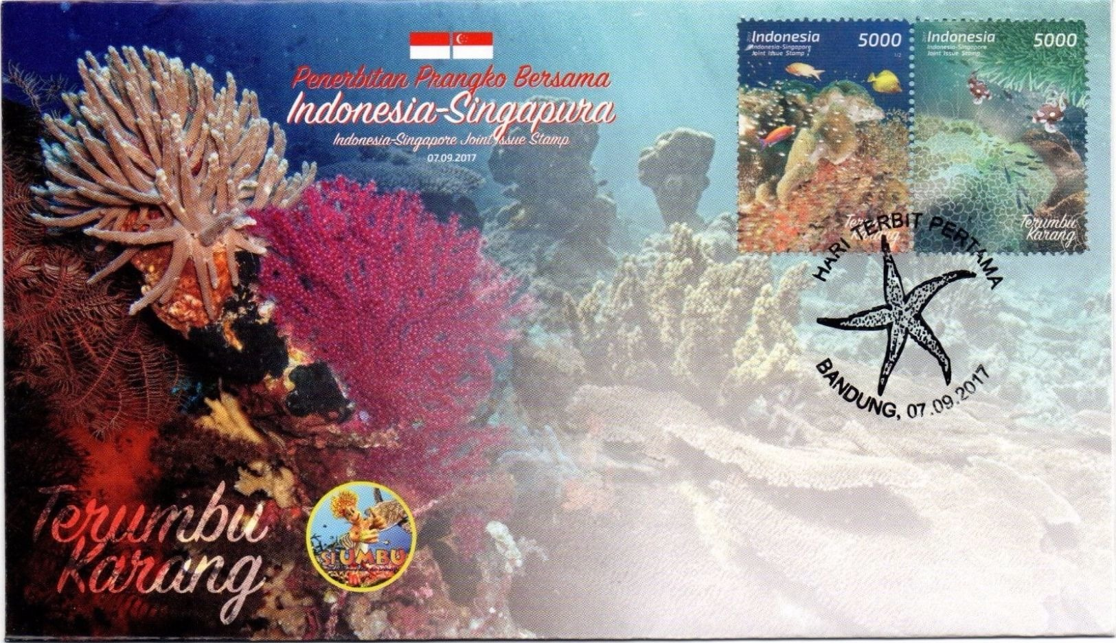 Indonesia FDC 07.09.2017 Indonesia Singapore Joint Issue Stamp - Indonesien