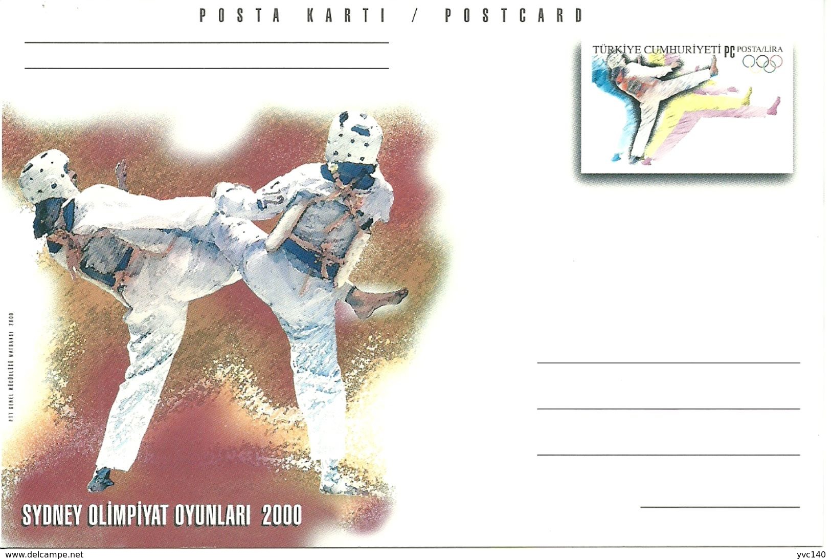 Turkey; 2000 Postal Stationery "Sydney Olympic Games (Karate)" - Enteros Postales