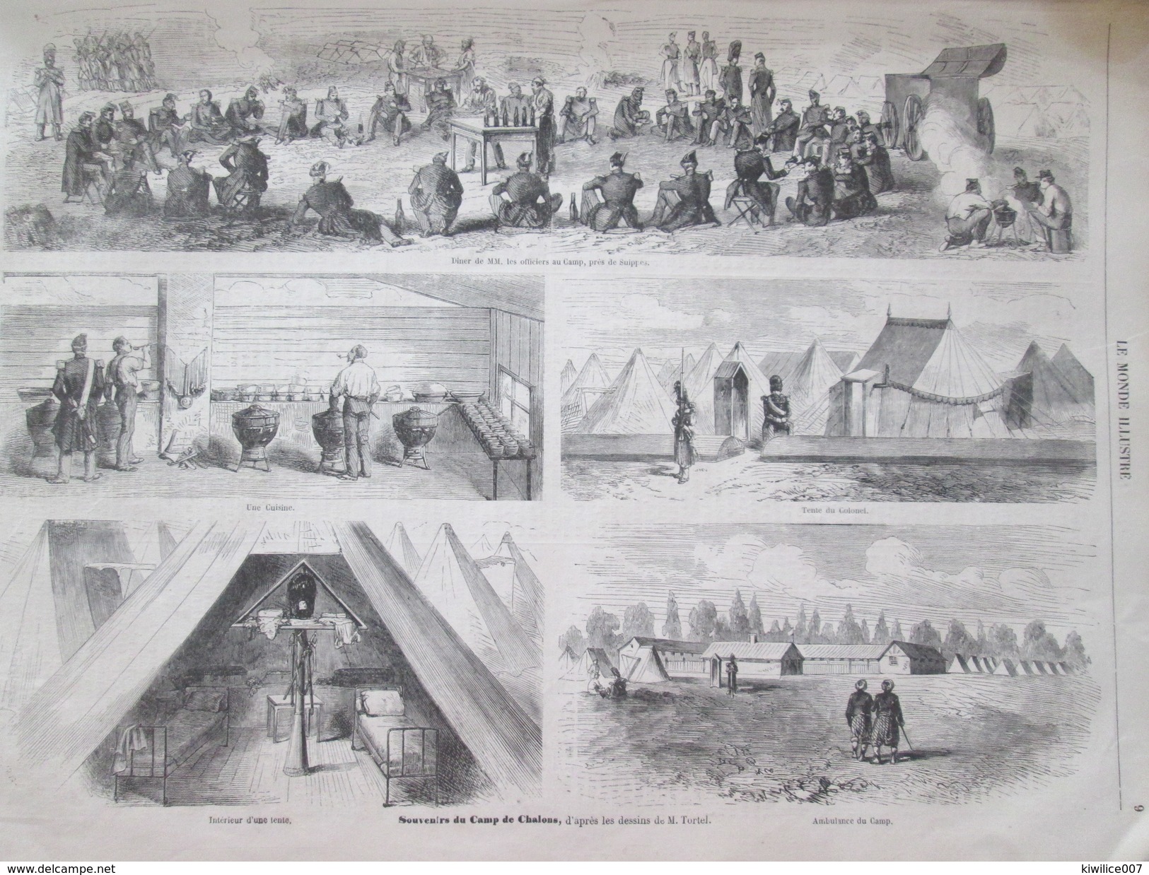 2 Gravures D Epoque 1857 Le Camp Militaire De Chalons  Vue Générale    Plan   Pres De Mourmelon - Autres & Non Classés