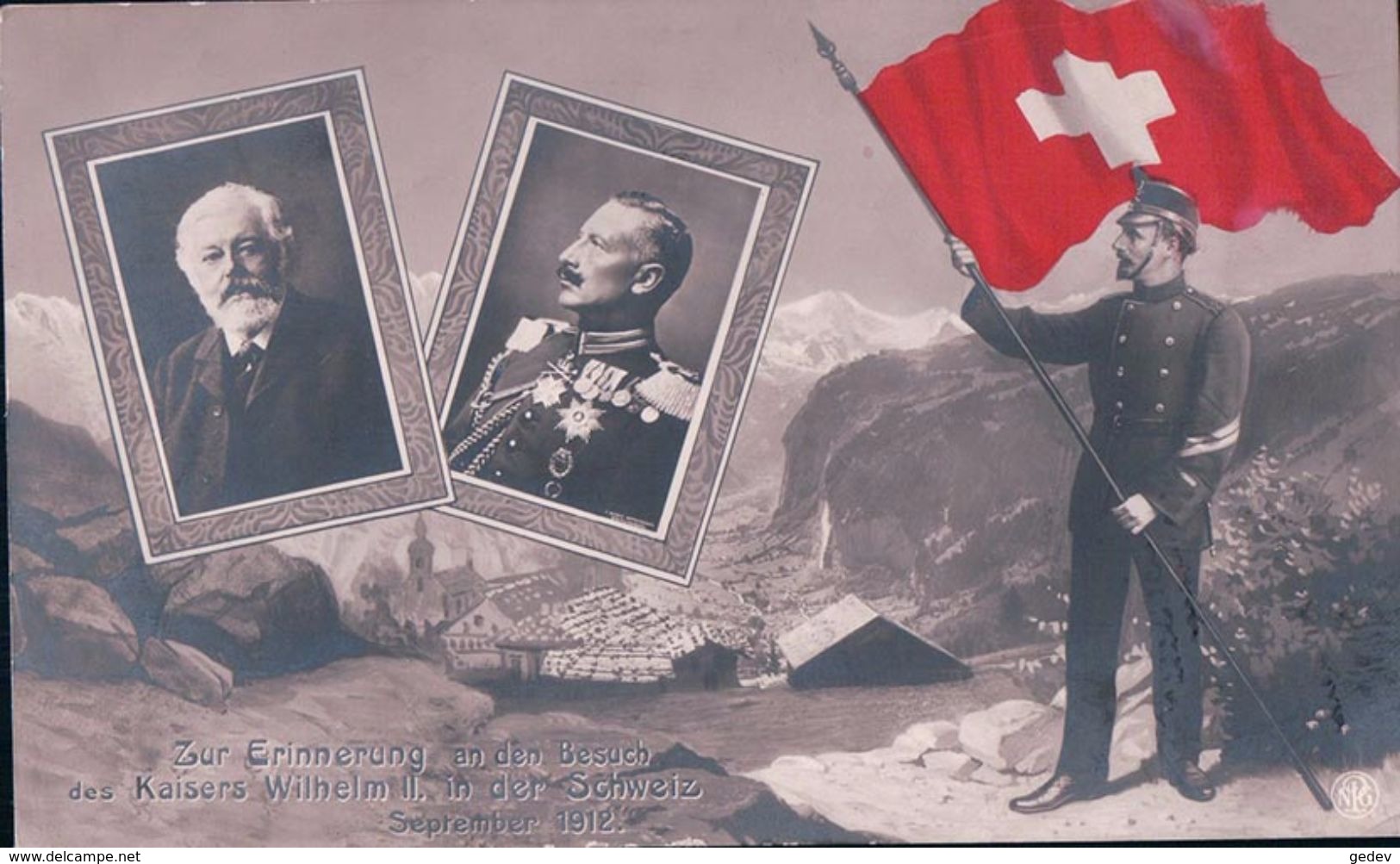 Zur Erinnerung An Der Besuch Des Kaisers Wilhelm II In Der Schweiz 1912 (4.9.12) - Personajes