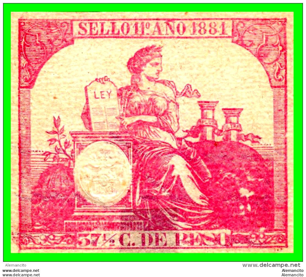 ESTADOS UNIDOS – USA - UNITED STATES ESTADOS FISCAL PUERTO RICO 1881 - 85 PÓLIZA SELO 11 º 37 1/2 CENTAVOS DE PESO . ROS - Errors, Freaks & Oddities (EFOs)