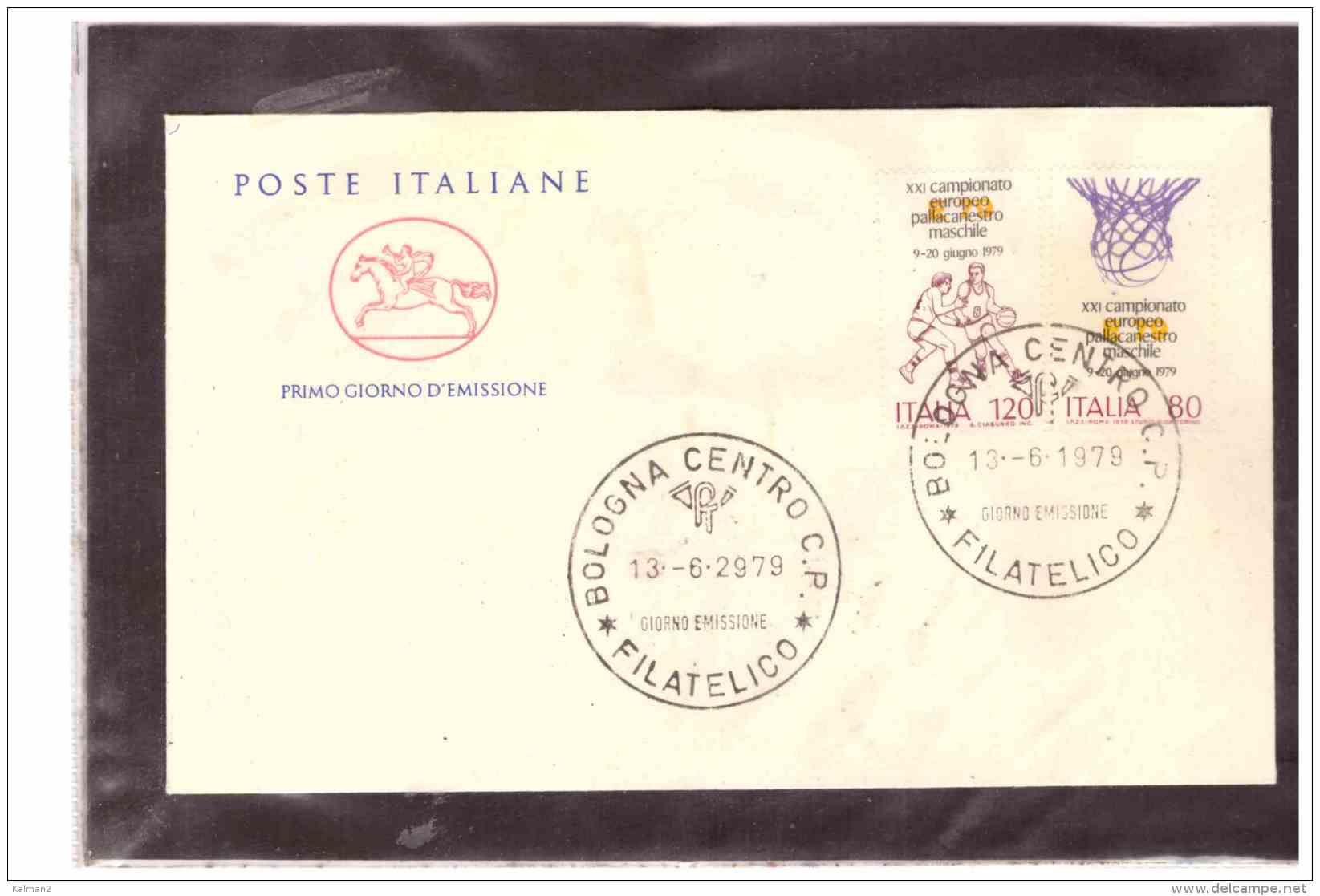 FDC4476  -  BOLOGNA  13.6.79   /   21°  CAMPIONATO EUROPEO DI PALLACANESTRO MASCHILE - Pallacanestro