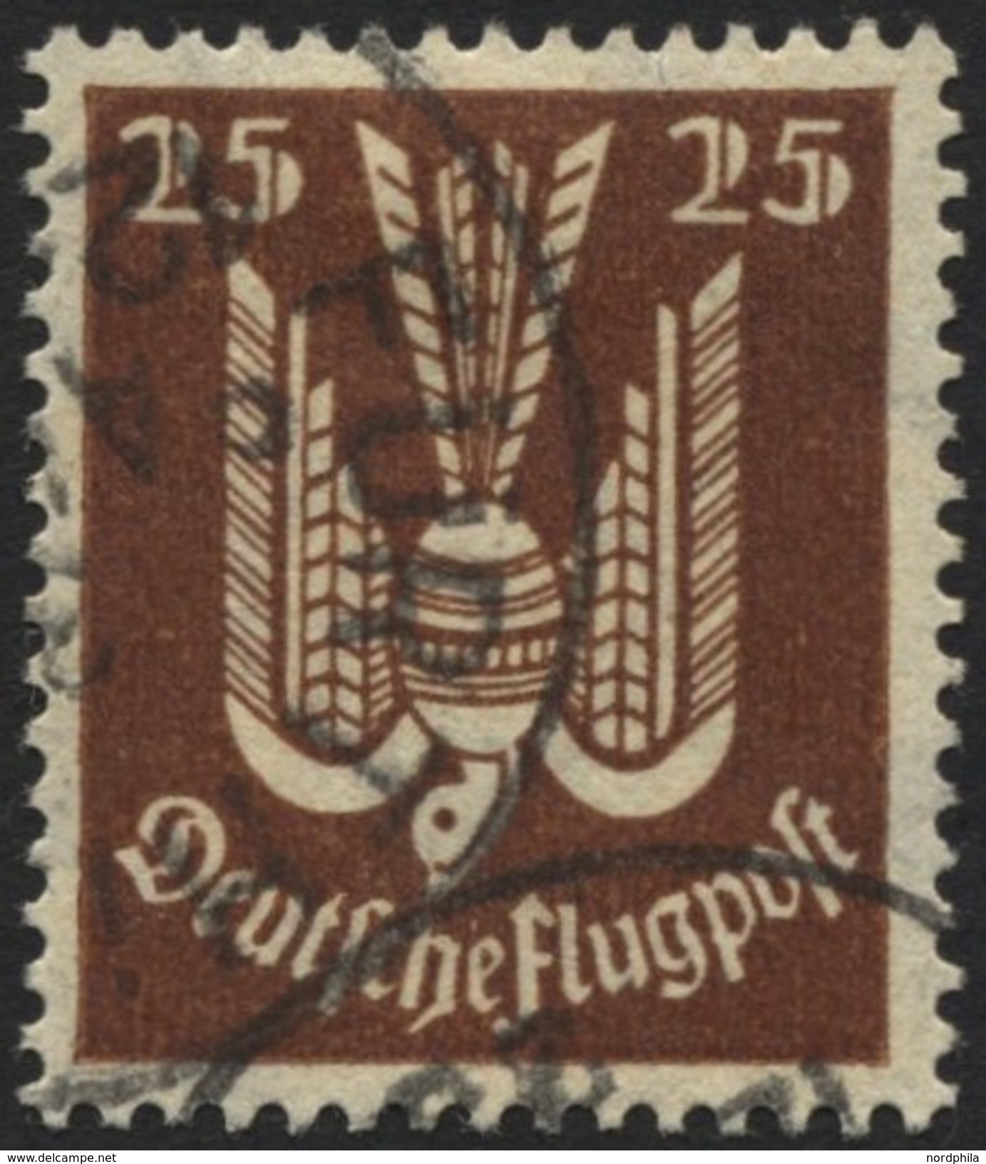 Dt. Reich 210 O, 1922, 25 Pf. Holztaube, Pracht, Gepr. Infla, Mi. 24.- - Gebraucht