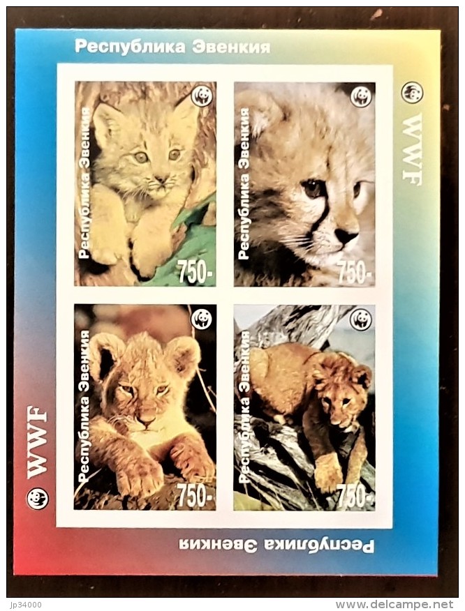 RUSSIE, Felins Wwf . Feuilet Non Dentelé (imperf) Emis En 1998 **. MNH. - Felini