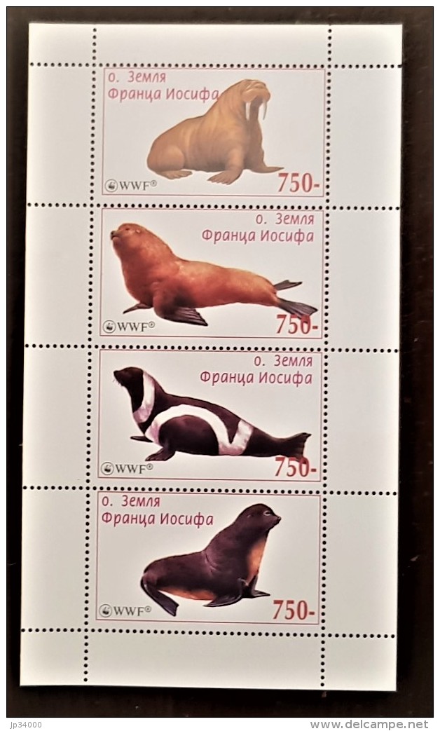 RUSSIE, Mamiferes Marin, Morse, Loutre, Wwf . Feuilet Emis En 2000 **. MNH. - Autres & Non Classés