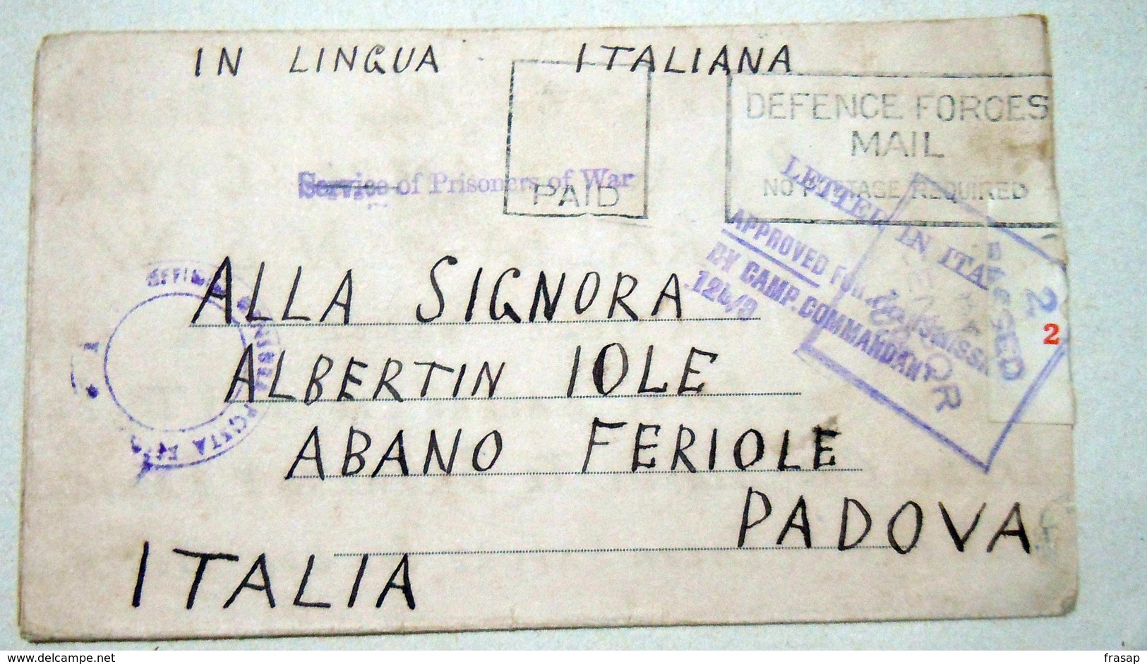 AUSTRALIA COWRA 1942 N 3 Card From Italian Pow CAMP 12 To ITALY AIR LETTER - Covers & Documents
