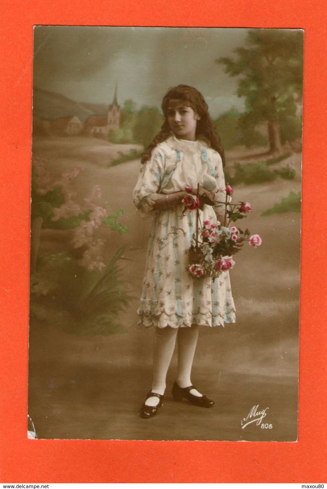 Jeune Fille  Avec Son Panier De Fleurs - (Mug 808) - - Altri & Non Classificati