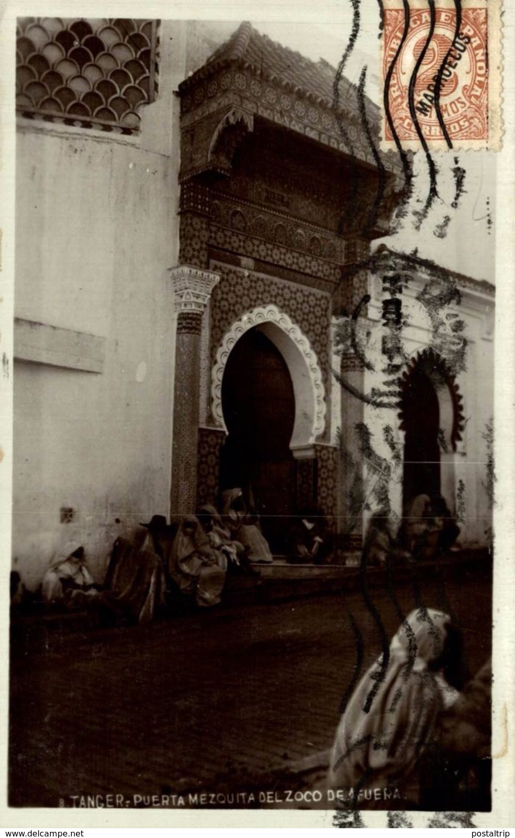 RPPC FOTOPOSTAL  Tanger Puerta Mezquita Del Zoco De Afuera  Republica Española - Tanger