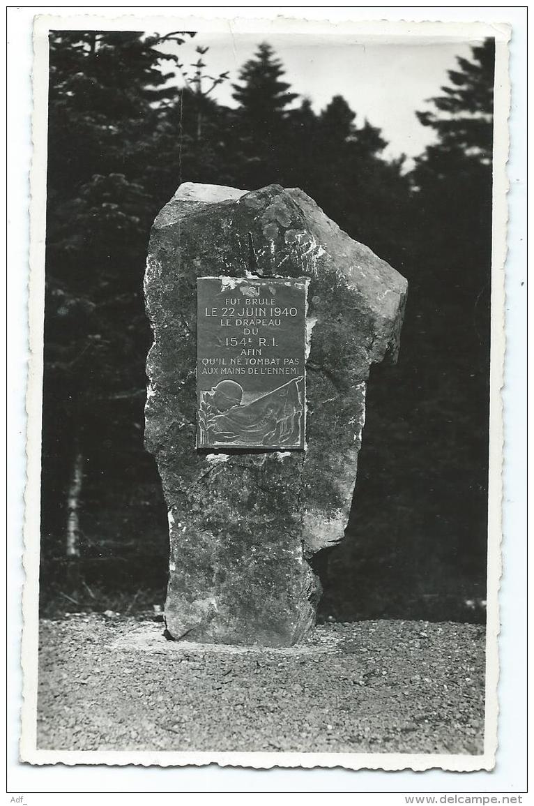 CPSM COMMEMORATION COL DU DONON, DRAPEAU DU 154 E R.I. BRULE LE 22 JUIN 1940, PHOTO WEINLING, BAS RHIN 67 - Autres & Non Classés