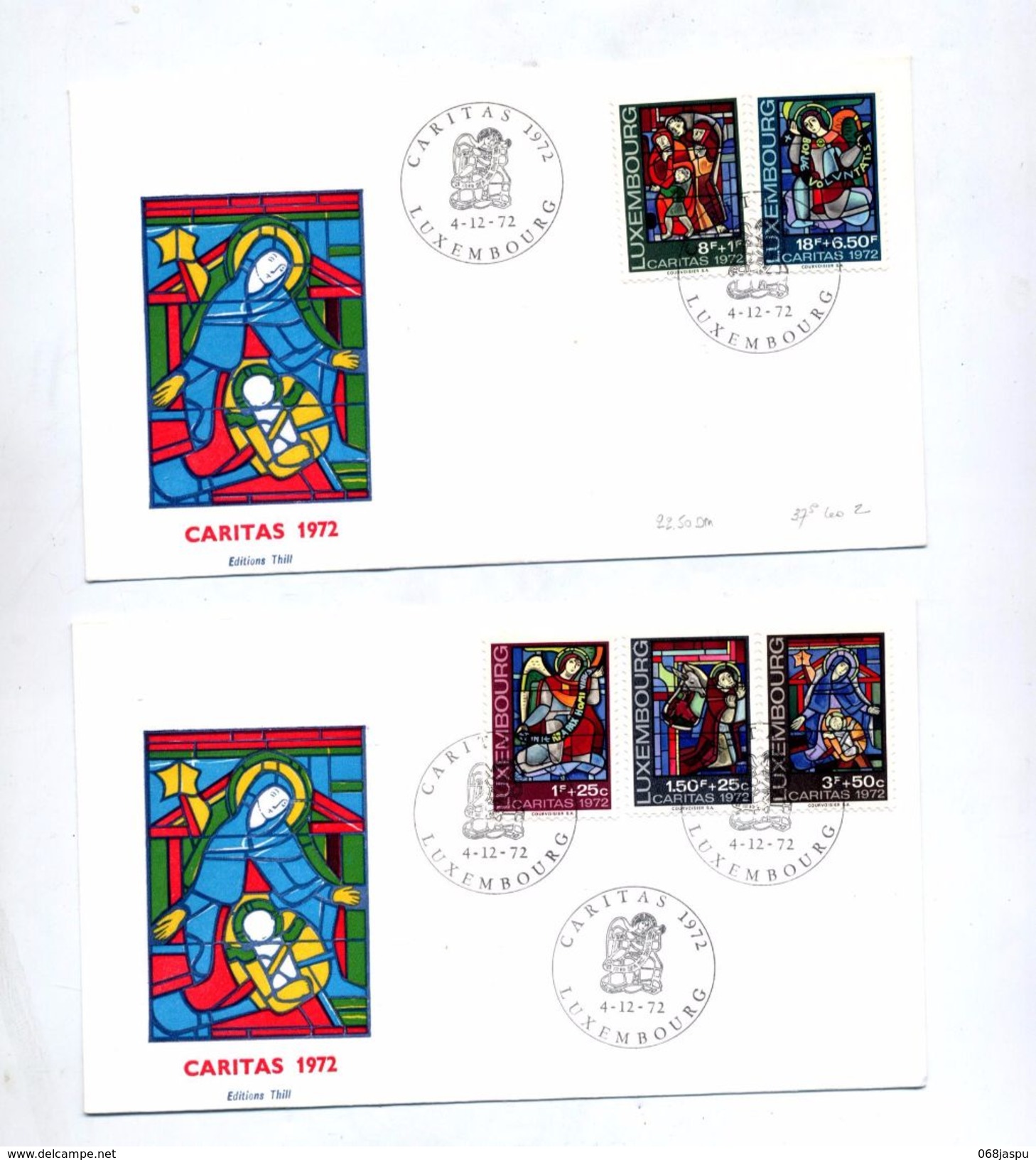 Lettre Fdc 1972 Caritas Vitrail - FDC