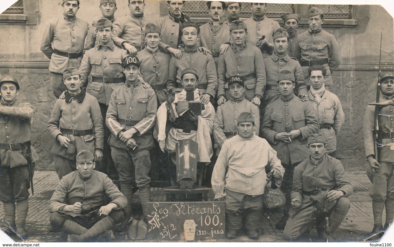 Carte Photo Militaire Souvenir La Mort Du Père Cent ( Pèrecent )  21e Régiment D' Infanterie ( Langres Je Pense ) - Langres