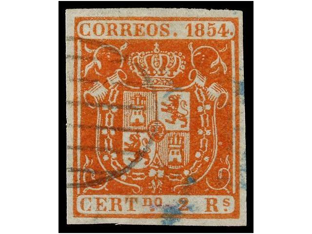 129 ° ESPAÑA. Ed.25. <B>2 Reales</B> Bermellón. MUY BONITO EJEMPLAR. Cat. 147€. - Sonstige & Ohne Zuordnung