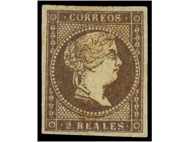 156 * ESPAÑA. Ed.46. <B>2 Reales</B> Violeta. PIEZA DE LUJO. Cert. GRAUS. Cat. 660€. - Autres & Non Classés