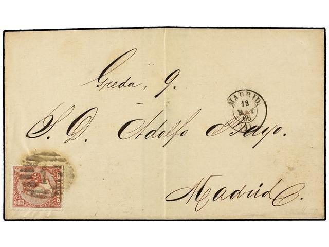 195 ESPAÑA. Ed.80. 1866. MADRID Correo Interior. <B>2 Cuartos</B> Rosa. PRECIOSA. - Otros & Sin Clasificación