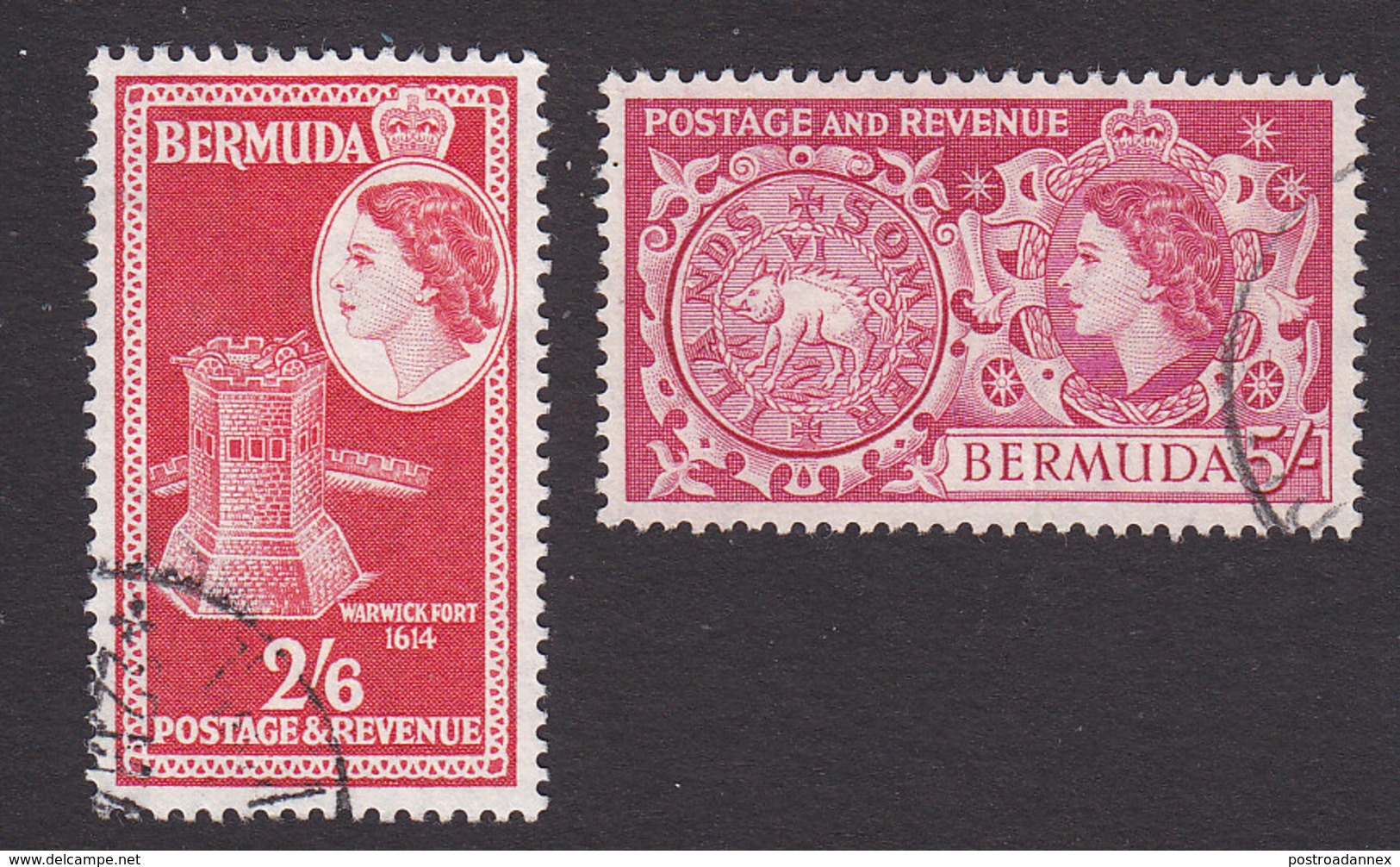 Bermuda, Scott #159-160, Used, Queen Elizabeth II And Scenes Of Bermuda, Issued 1953 - Bermuda