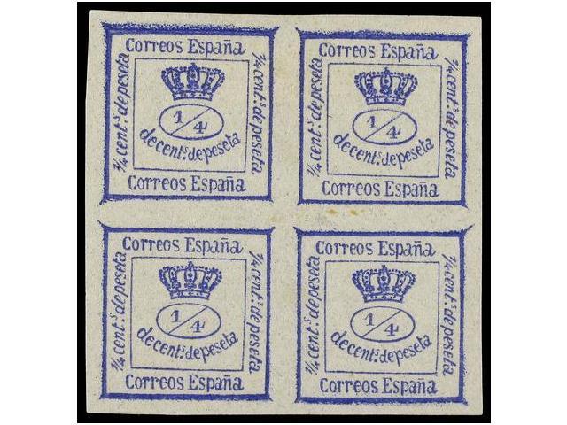 234 (*) ESPAÑA. Ed.115. <B>4/4 Cto.</B> Azul. Muy Bonito Ejemplar. Cat. 150€. - Autres & Non Classés