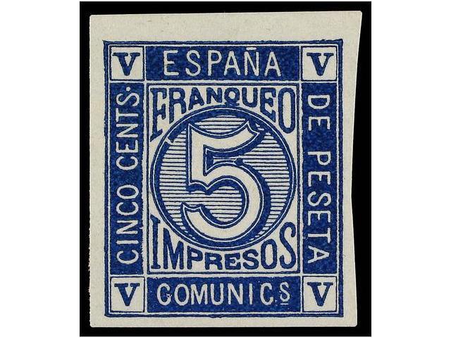 240 (*) ESPAÑA. Ed.117. <B>5 Cts.</B> Azul<B> ENSAYO DE COLOR. </B>Muy Bonito. - Autres & Non Classés