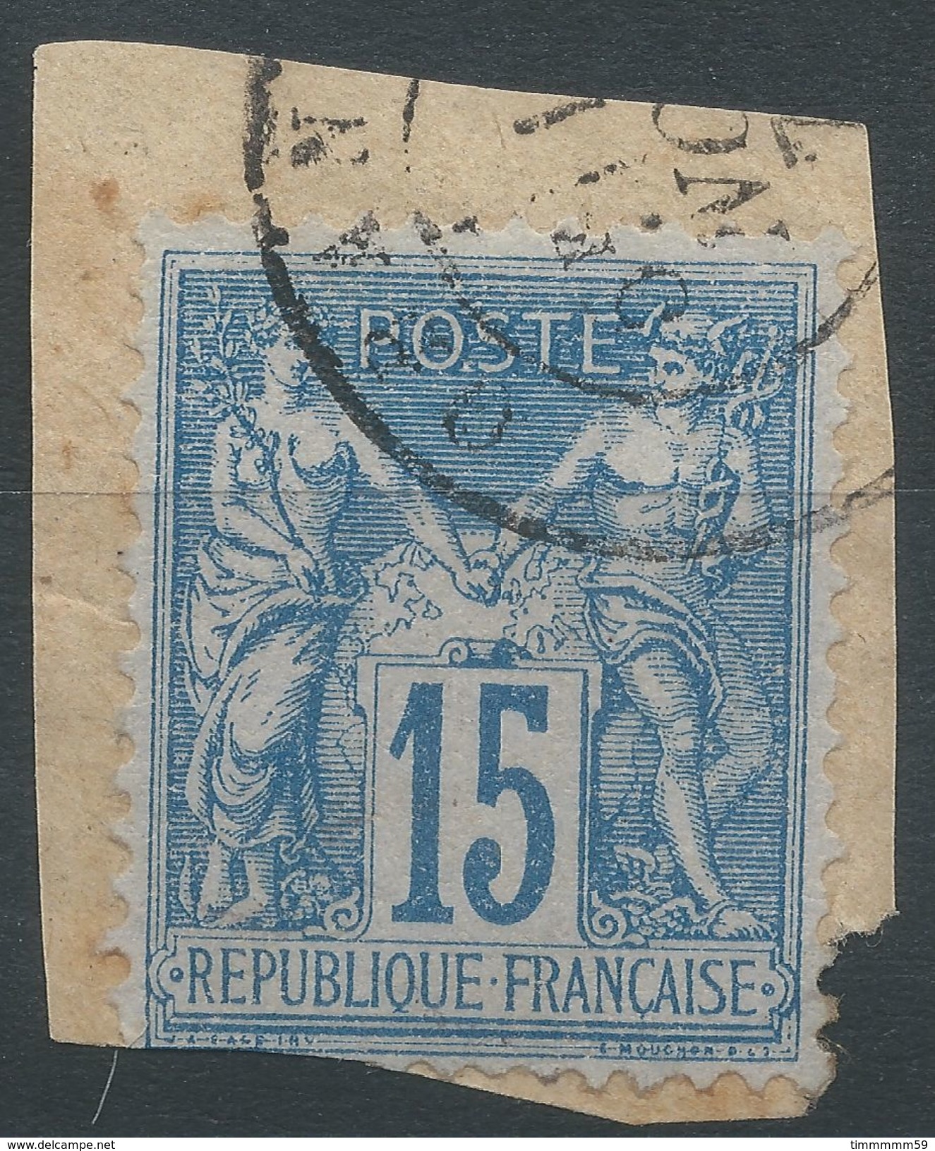 Lot N°38391  N°90/fragment, Oblit Cachet A Date étranger De ORAN - 1876-1898 Sage (Type II)