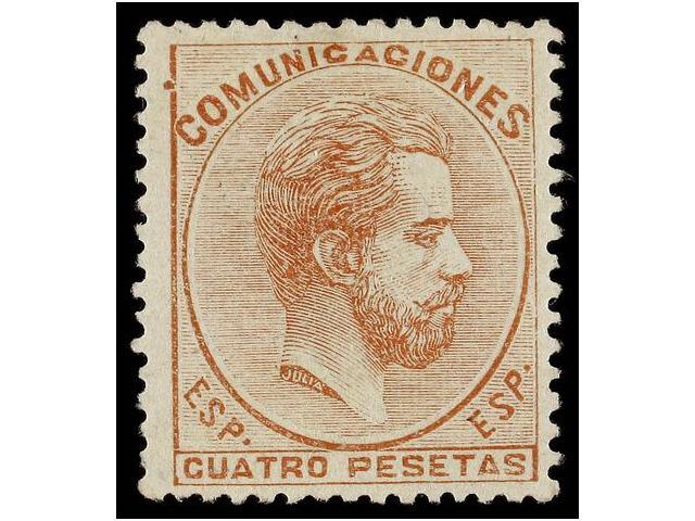 259 * ESPAÑA. Ed.128. <B>4 Pts.</B> Castaño. Excelente Centraje. MAGNÍFICO EJEMPLAR. Cert. GRAUS. Cat. 815€. - Otros & Sin Clasificación