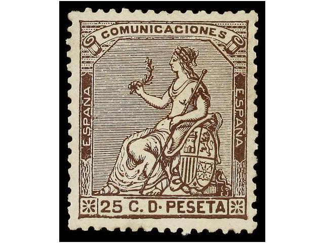 270 * ESPAÑA. Ed.135. <B>25 Cts.</B> Castaño. Excelente Color Y Centraje. MAGNÍFICO EJEMPLAR. Cat. 53€. - Autres & Non Classés