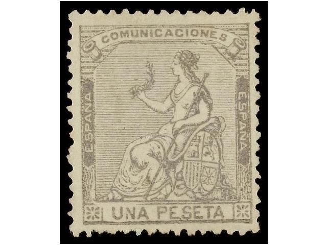 273 * ESPAÑA. Ed.138. <B>1 Pta.</B> Gris. Muy Bonito Ejemplar. Dictamen GRAUS. Cat. 77€. - Otros & Sin Clasificación