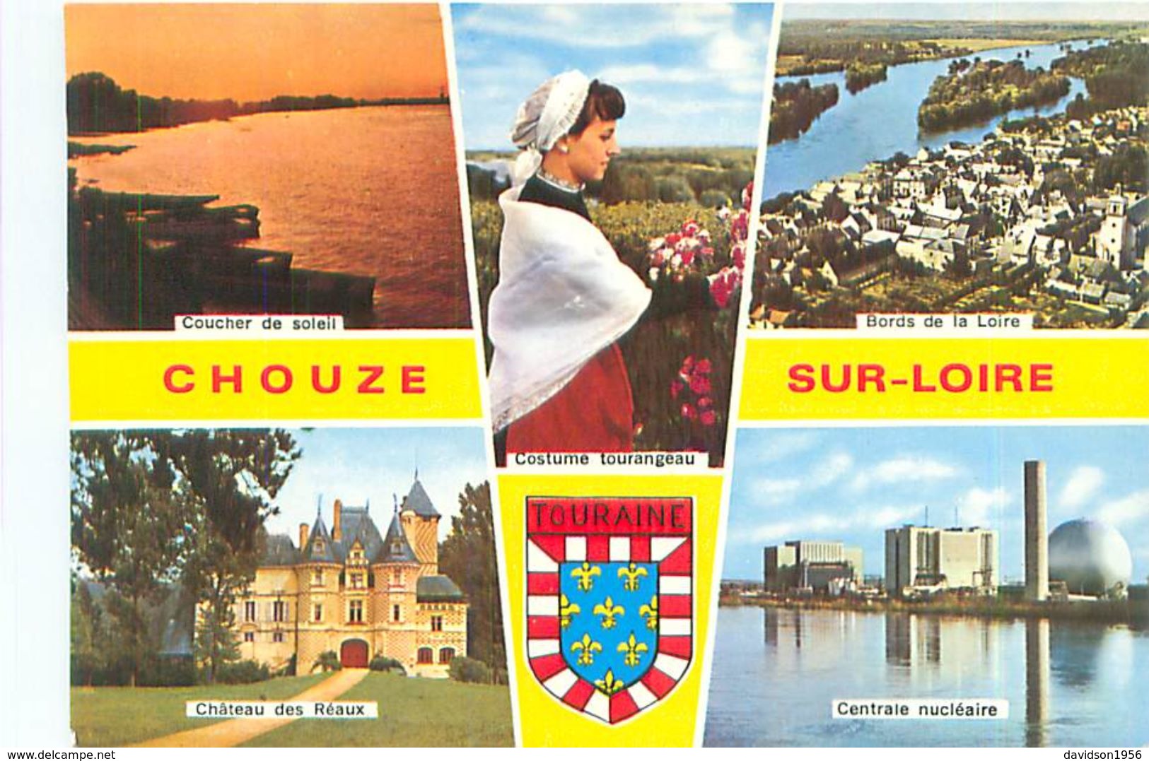 Cpsm -  Chouze Sur Loire - Centrale Nucléaire ,Bords De La Loire , Château Des Réaux , Costume Tourangeau     Z133 - Sonstige & Ohne Zuordnung