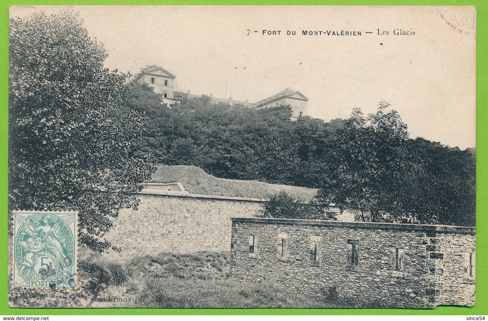 Fort Du Mont-Valérien - Les Glacis Carte Circulé 1908 - Suresnes