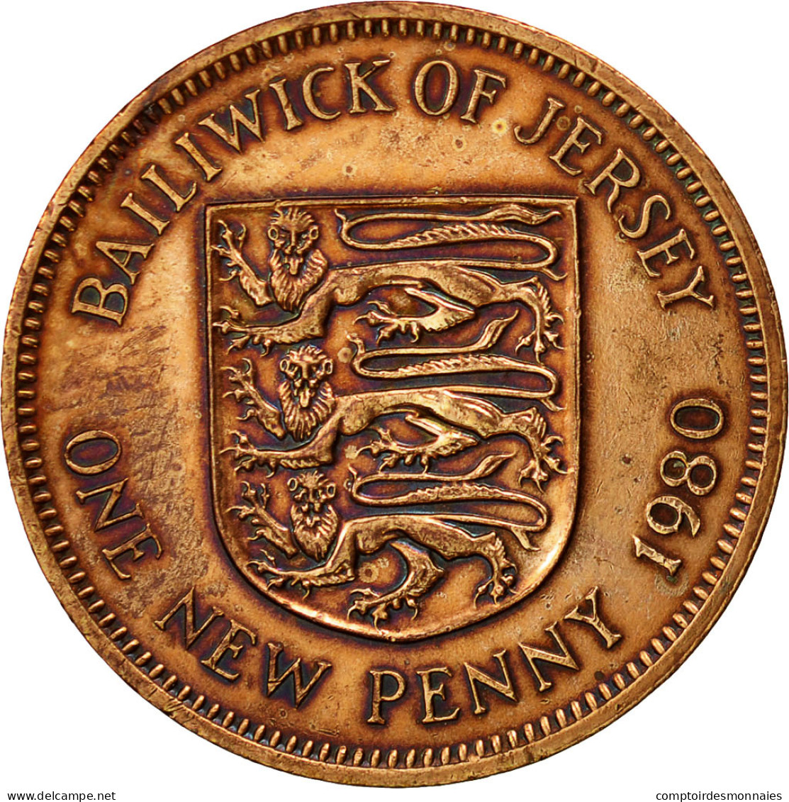 Monnaie, Jersey, Elizabeth II, New Penny, 1980, TTB, Bronze, KM:30 - Jersey