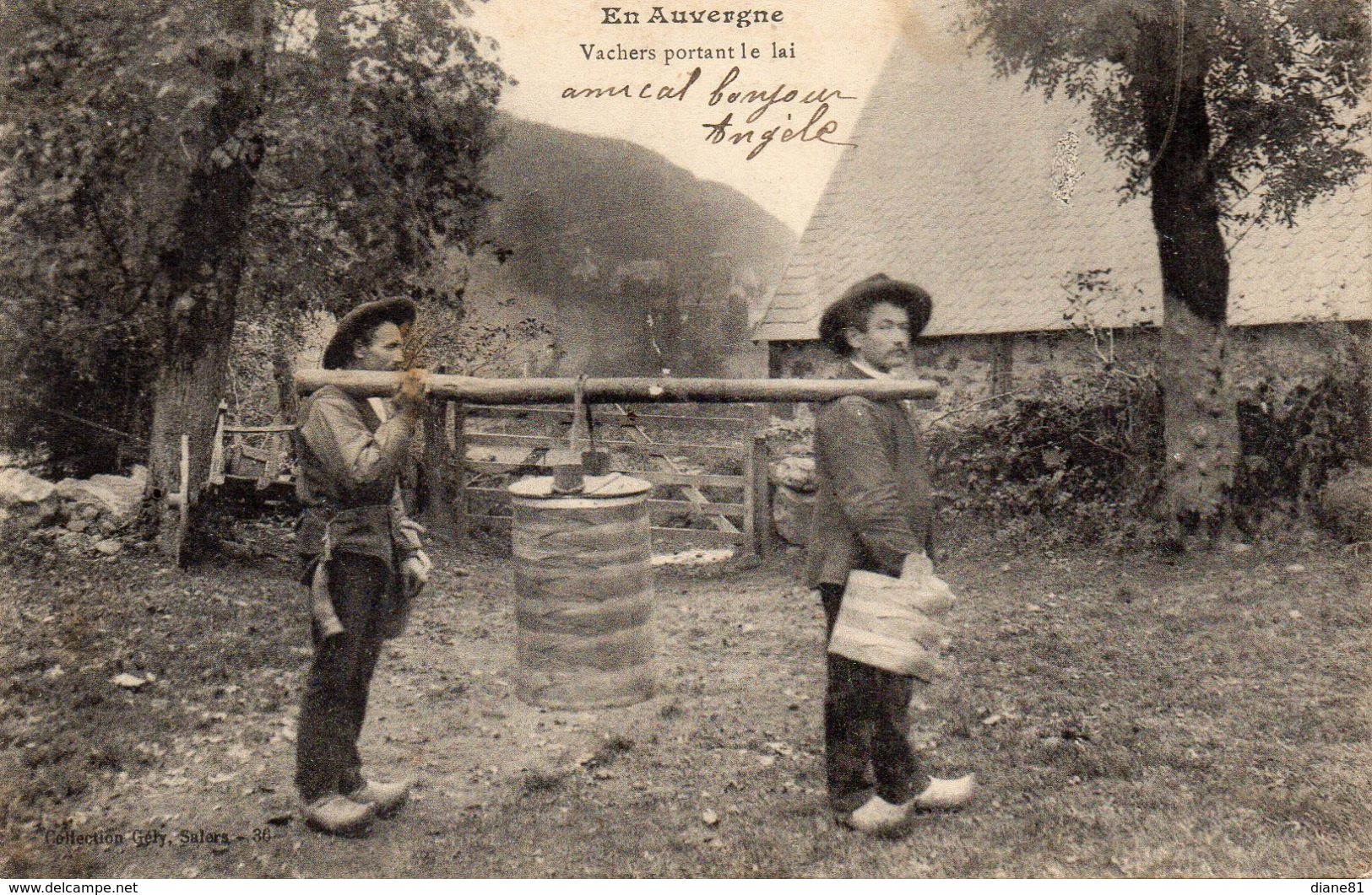 EN AUVERGNE, Vachers Portant Le Lai. Collection Gély, Salers N° 36. Précurseur - Autres & Non Classés