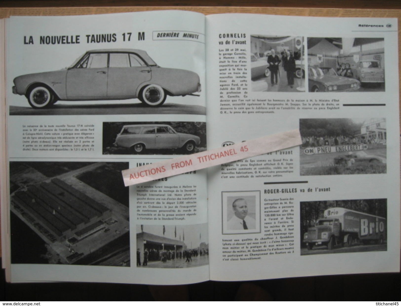 ENGLEBERT MAGAZINE N° 263 - 1960 - VW - GP DE BELGIQUE FRANCORCHAMPS - DE LUYKER R. & E. GENT - G.M.C. - FORD - RENAULT