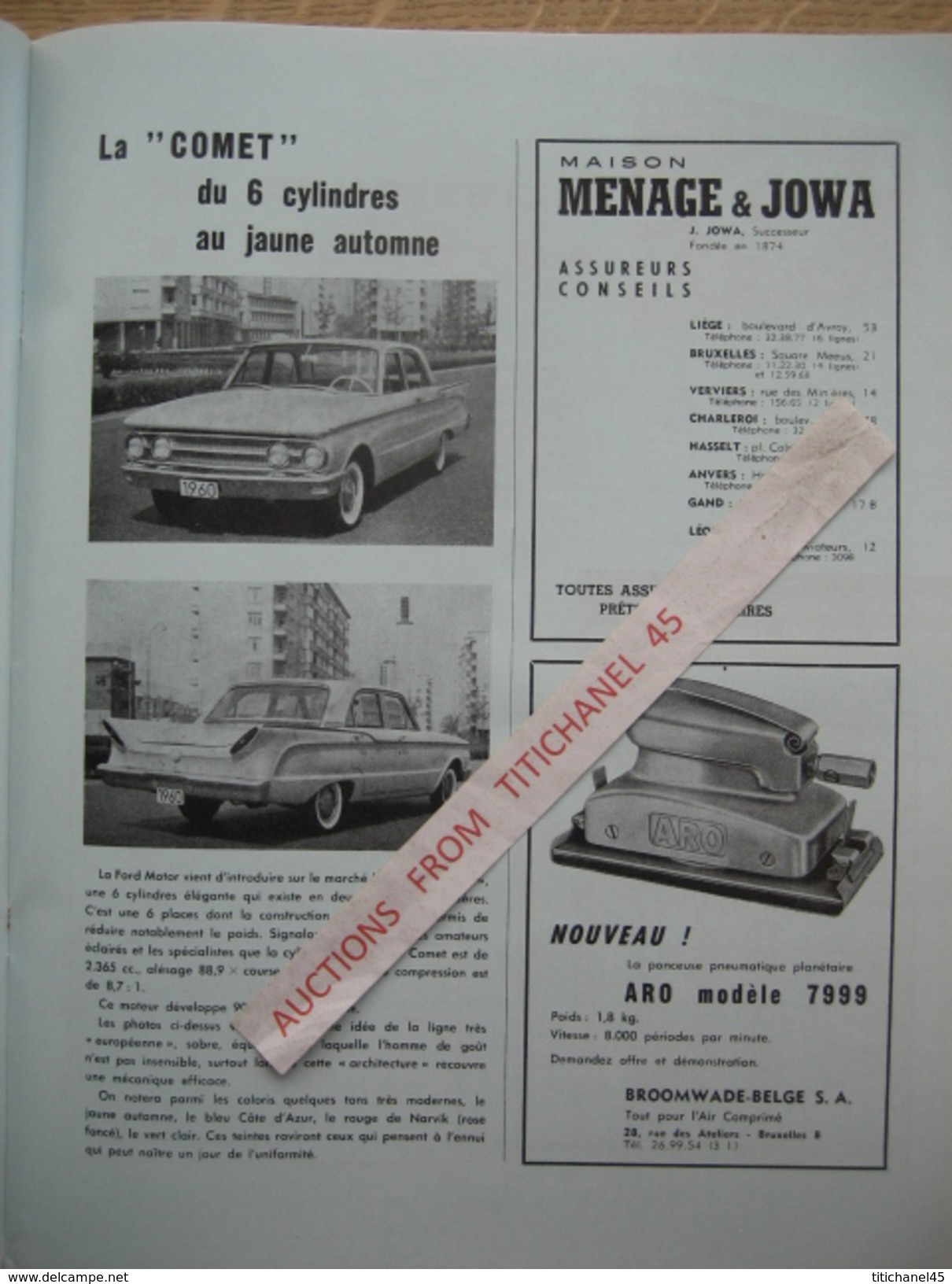 ENGLEBERT MAGAZINE N° 262 - 1960 - CONGO - VW - FORD - CORVETTE XP 700 - INTERLAIT DISON - JOST & KORNWOLF BULLANGE