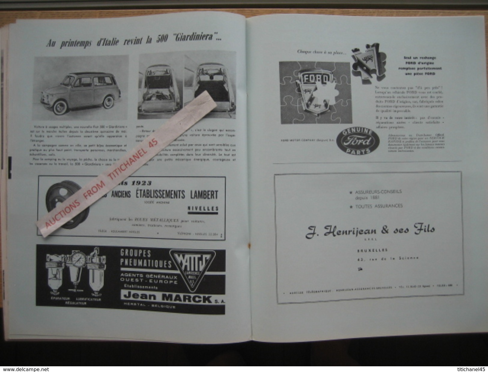 ENGLEBERT MAGAZINE N° 262 - 1960 - CONGO - VW - FORD - CORVETTE XP 700 - INTERLAIT DISON - JOST & KORNWOLF BULLANGE