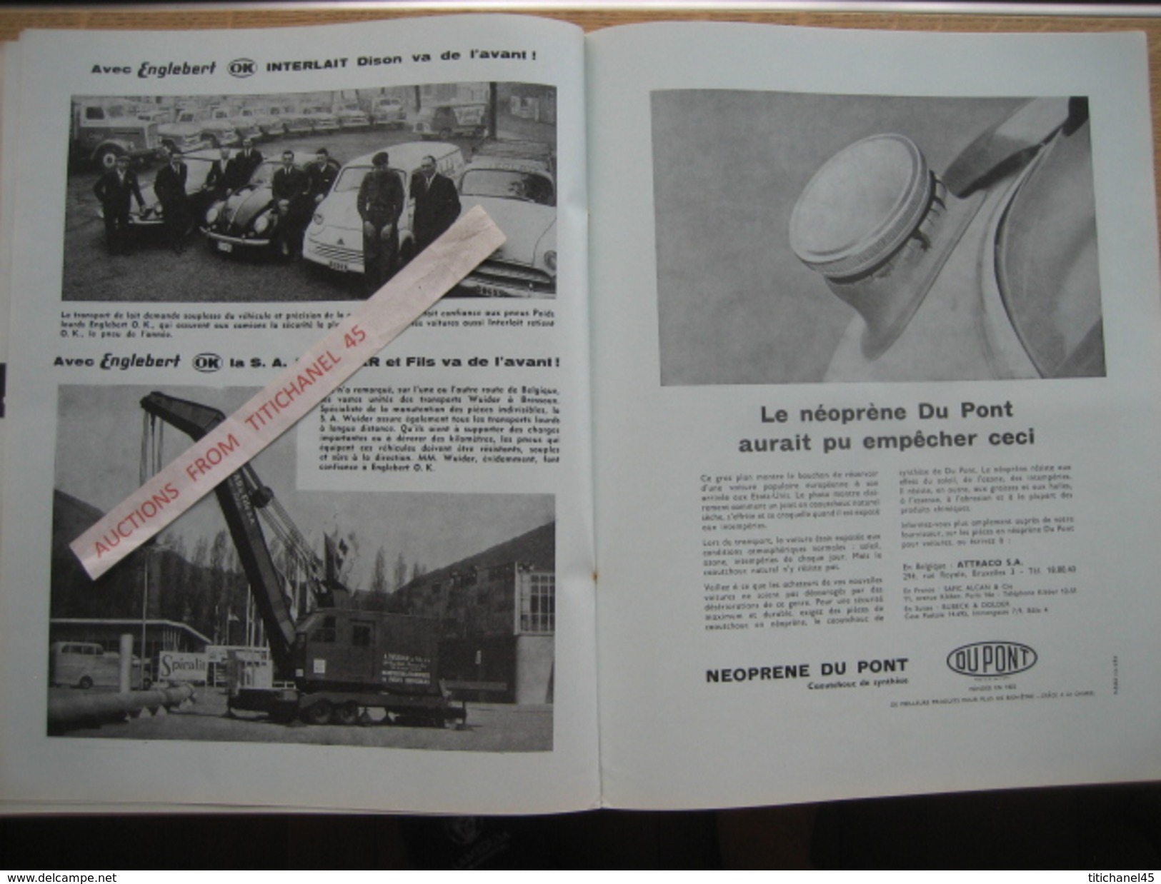 ENGLEBERT MAGAZINE N° 262 - 1960 - CONGO - VW - FORD - CORVETTE XP 700 - INTERLAIT DISON - JOST & KORNWOLF BULLANGE