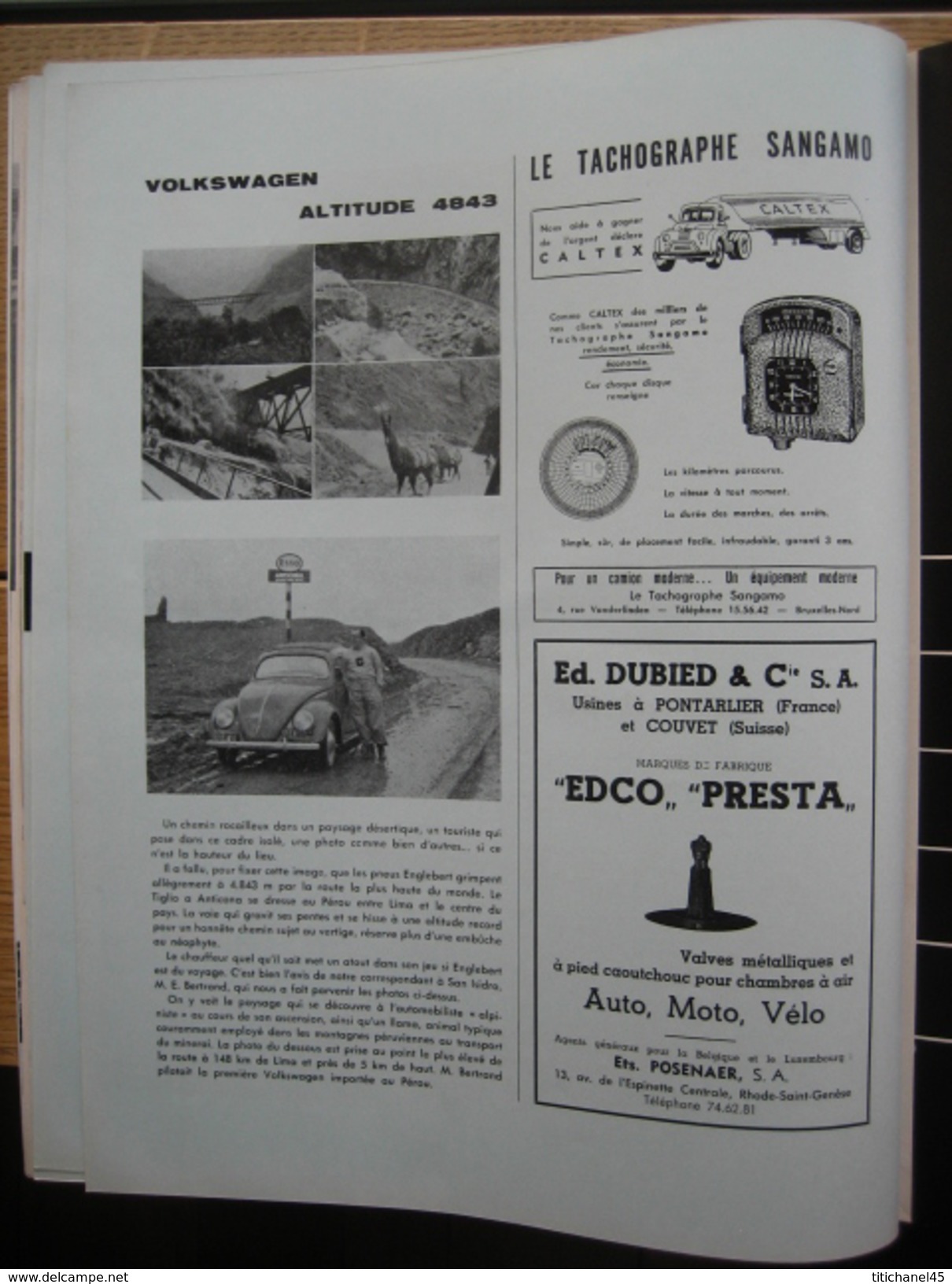 ENGLEBERT MAGAZINE N° 262 - 1960 - CONGO - VW - FORD - CORVETTE XP 700 - INTERLAIT DISON - JOST & KORNWOLF BULLANGE