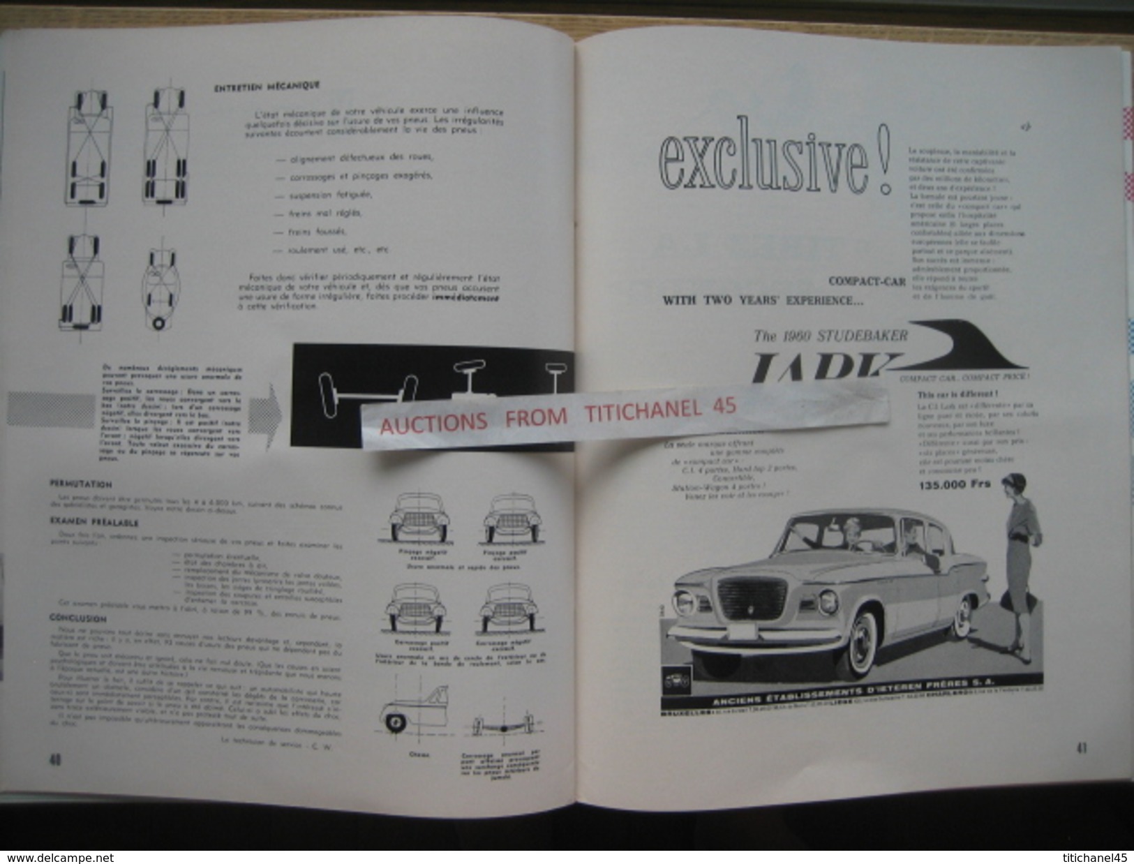 ENGLEBERT MAGAZINE N° 262 - 1960 - CONGO - VW - FORD - CORVETTE XP 700 - INTERLAIT DISON - JOST & KORNWOLF BULLANGE