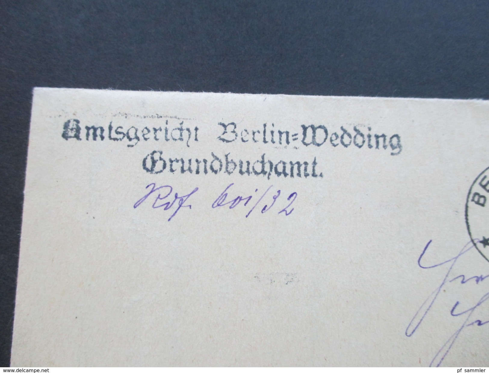 Deutsches Reich 1927 Dienstpost Nr. 105 / 106 MiF Ortsbrief Berlin. Amtsgericht Berlin-Wedding Grundbuchamt.Papiersiegel - Dienstmarken
