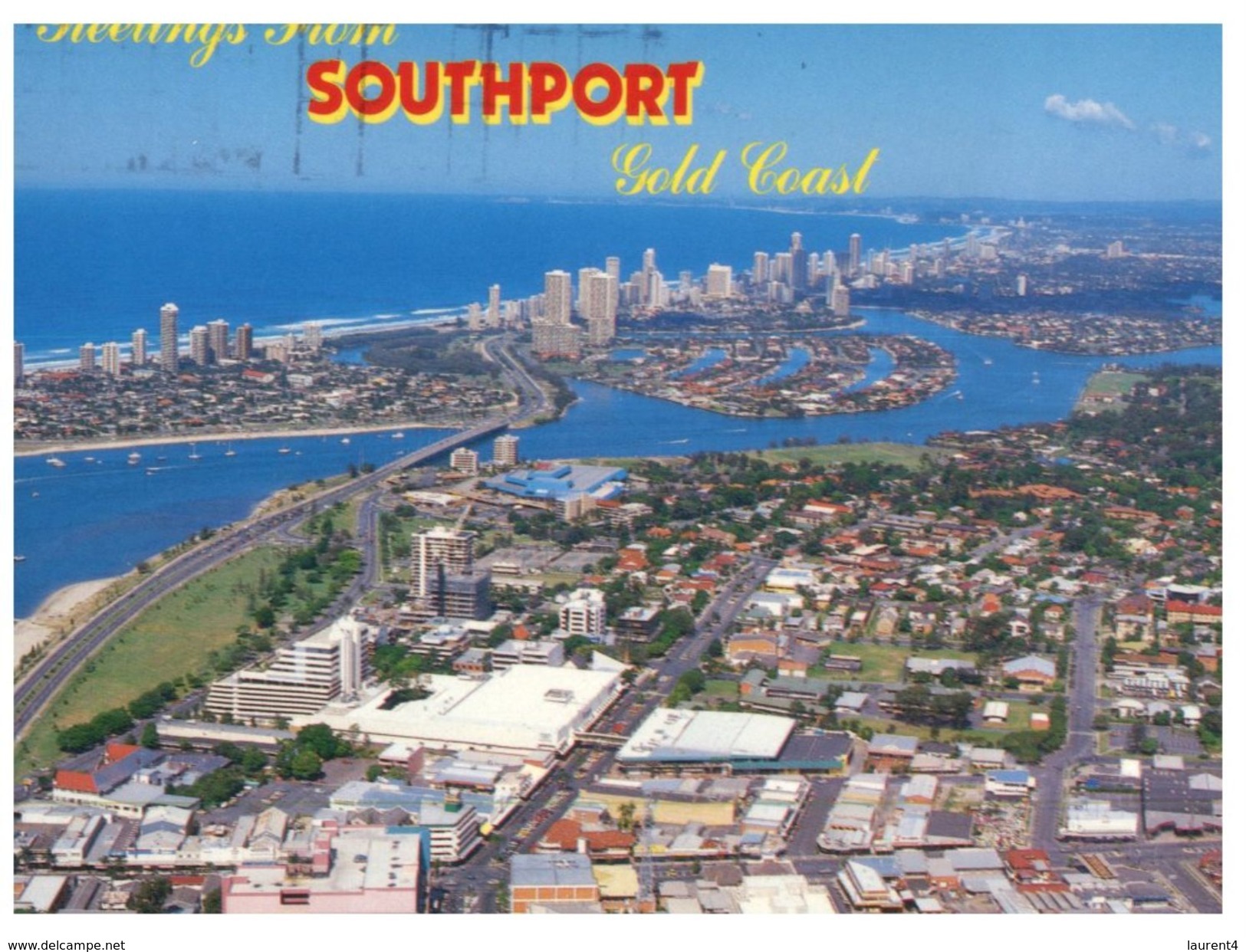 (225) Australia (with Australian Stamps At Bck Of Card) QLD - Southport - Gold Coast