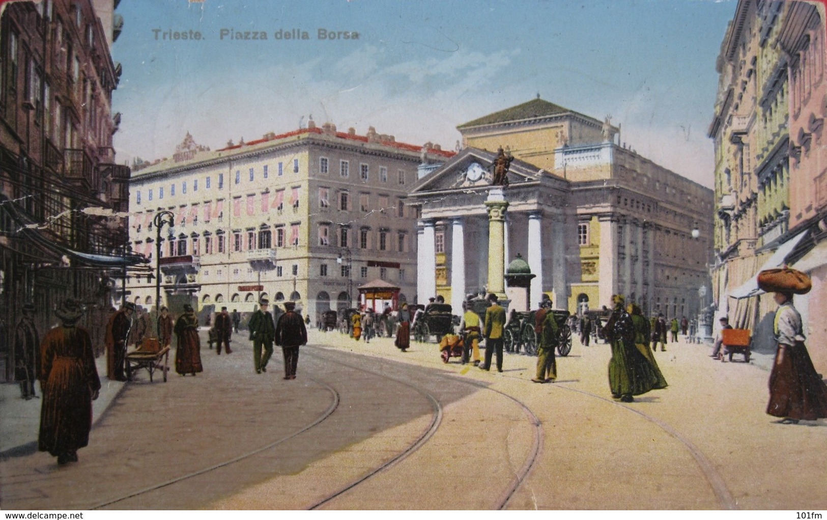 TRIESTE - PIAZZA DELLA BORSA , VIAGGIATA 1913 - Trieste