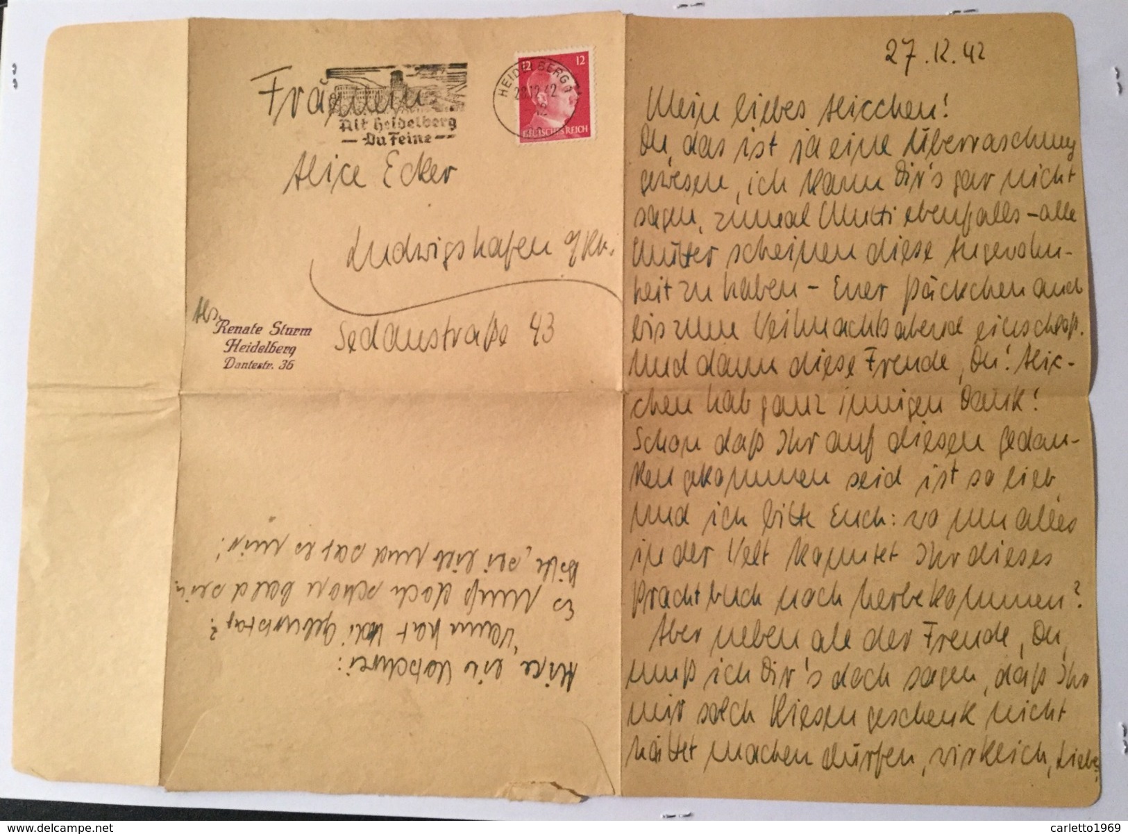 Feldpost Francobollo Terzo Reich 1942 - Lettres & Documents