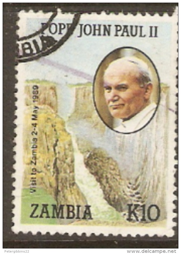 Zambia 1989 SG 578 Pope John Paul Fine Used - Zambia (1965-...)