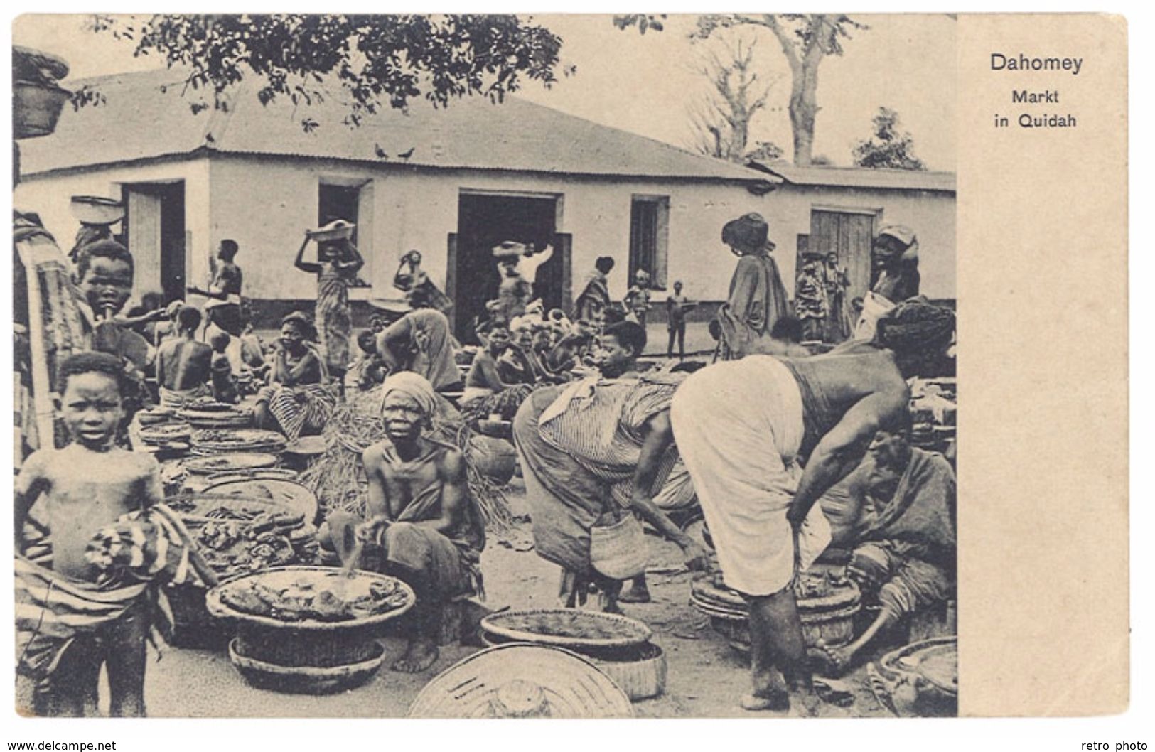 Cpa Afrique, Dahomey - Markt In Quidah - Dahomey