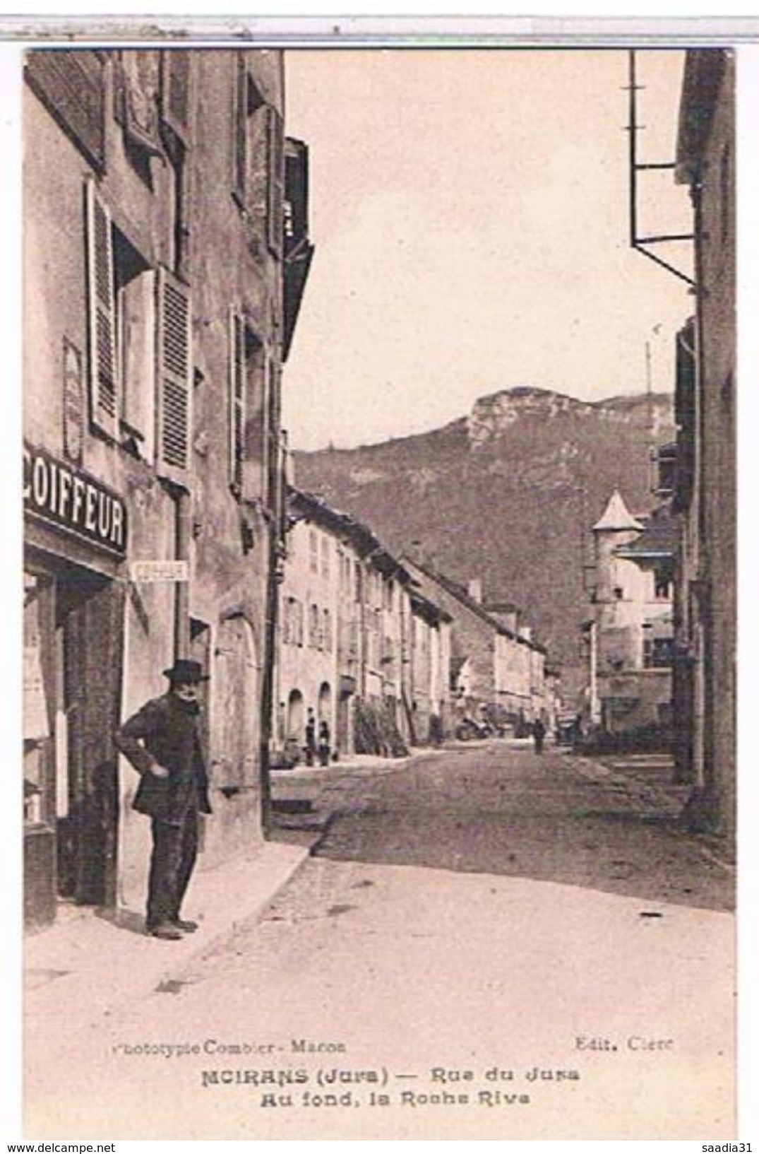 39   MOIRANS   RUE  DU  JURA  AU  FOND  .  LA  ROCHE  RIVE  + COIFFEUR    TBE   1Z414 - Autres & Non Classés