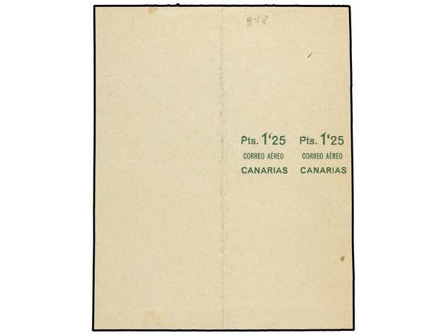 1013 ESPAÑA: CANARIAS. Ed.36. <B>1,25 Pts.</B> Verde<B> PRUEBA DE LA SOBRECARGA</B> De Dos De Las 10 Posiciones Del Bloq - Andere & Zonder Classificatie