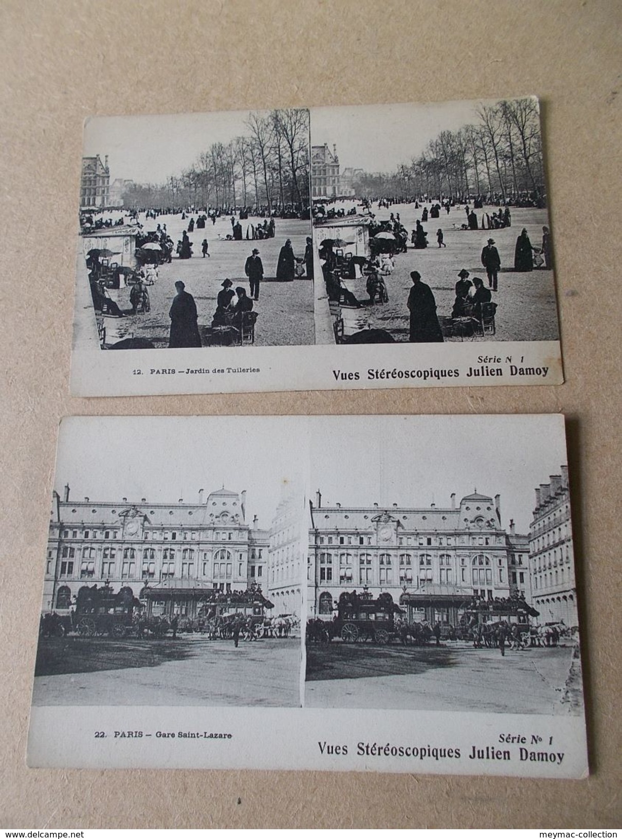 75 PARIS VUES STEREOSCOPIQUES JULIEN DORMOY chocolats 15 cpa 13 diff royale saint martin tuileries gare zoo  LE DELEY